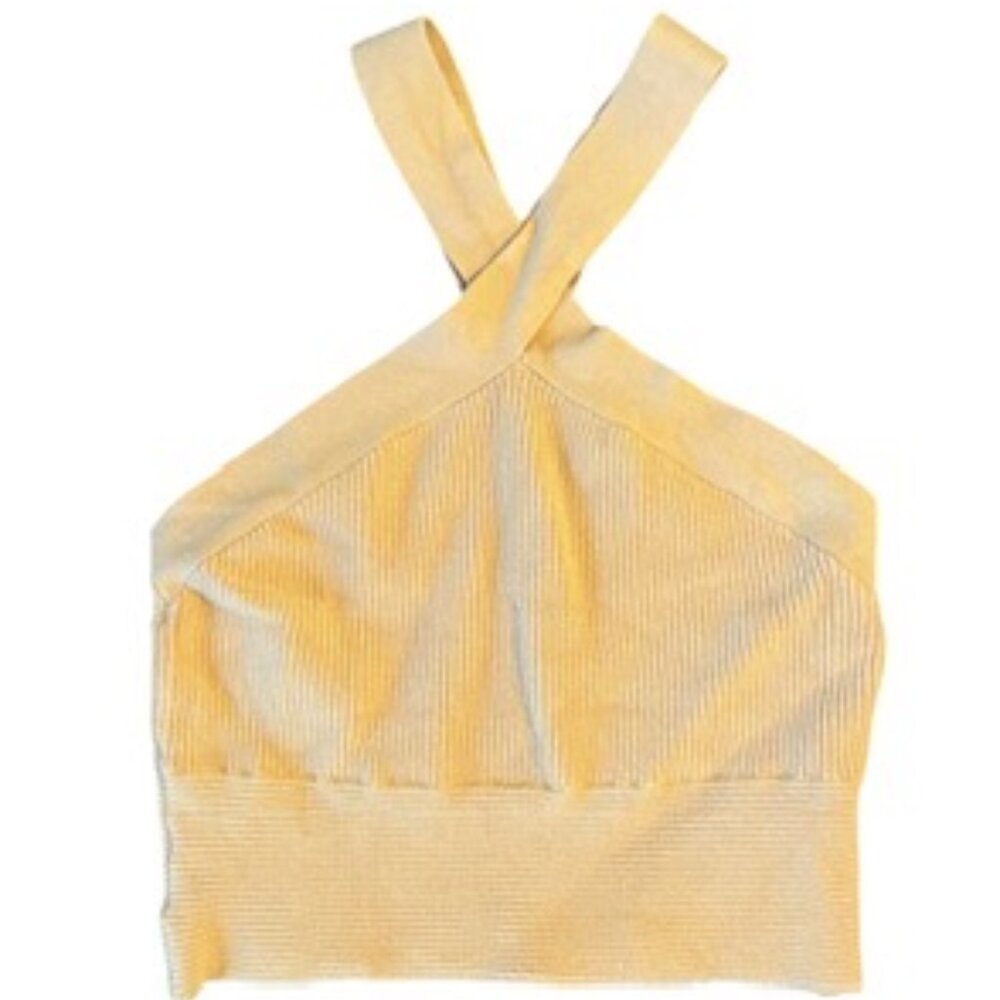 Ribbed twisted cropped tank, Large
